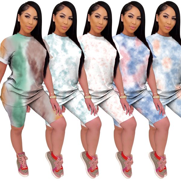m1075 2020 new ladies casual short-sleeved suit casual printing home wear tie-dye sports two-piece suit, White
m1075 2020 new ladies casual short-sleeved suit casual printing home wear tie-dye sports two-piece suit, White