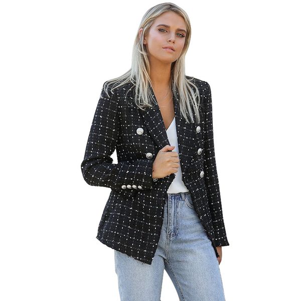plaid causal cardigan coat ladies tight simple double breasted suits female autumn and winter warm korean slim blazer women, White;black
plaid causal cardigan coat ladies tight simple double breasted suits female autumn and winter warm korean slim blazer women, White;black