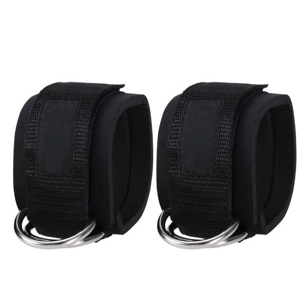Padded Ankle Strap For Cable Machine D-ring Adjustable Gym Exercises Belt 1 Pair