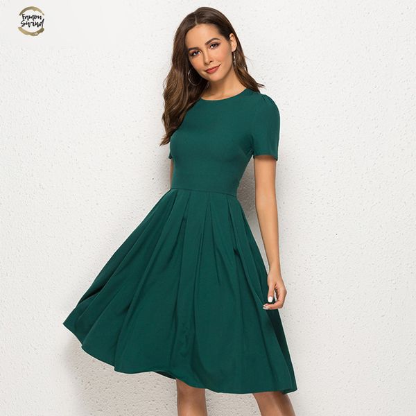 summer women vintage a line dress short sleeve o neck knee length solid dress new fashion women elegant party dresses, Black;gray
summer women vintage a line dress short sleeve o neck knee length solid dress new fashion women elegant party dresses, Black;gray
