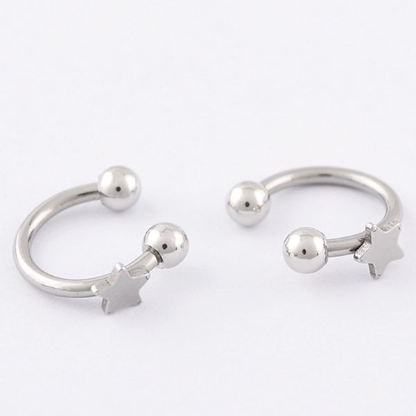 surgical steel star shape u-shaped horseshoe fake nose ring ear cartilage helix tragus and lip eyebrow body piercing jewelry, Silver
surgical steel star shape u-shaped horseshoe fake nose ring ear cartilage helix tragus and lip eyebrow body piercing jewelry, Silver