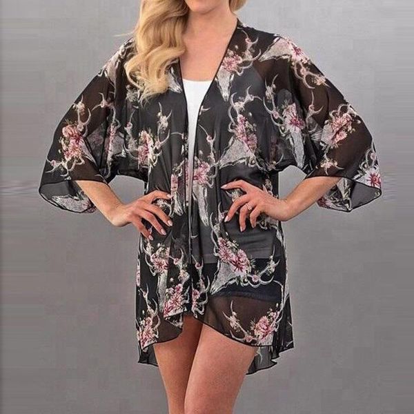 women floral print cardigan femme bikini cover ups chiffon blouse beach dress mujer tunics swimsuit kaftan beach pareos smock
women floral print cardigan femme bikini cover ups chiffon blouse beach dress mujer tunics swimsuit kaftan beach pareos smock