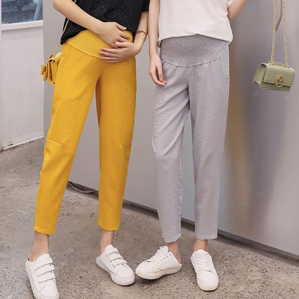 8801# summer thin cotton linen maternity pants 9/10 length high waist belly casual pants for pregnant women pregnancy trousers, White
8801# summer thin cotton linen maternity pants 9/10 length high waist belly casual pants for pregnant women pregnancy trousers, White