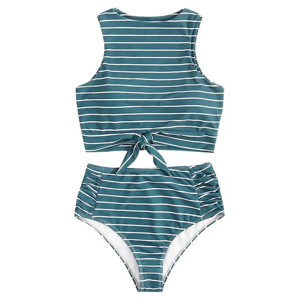 women's swimwear bikini set two piece knot front crop swimsuit with floral bottom cross swimwear biquini, White;black
women's swimwear bikini set two piece knot front crop swimsuit with floral bottom cross swimwear biquini, White;black