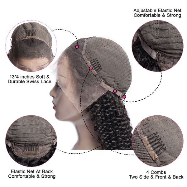 brazilian curly human hair wig remy hair glueless 13x4 lace front human hair wigs pre plucked 150 density new, Black
brazilian curly human hair wig remy hair glueless 13x4 lace front human hair wigs pre plucked 150 density new, Black