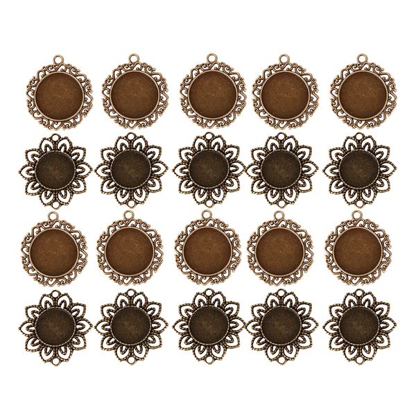 20 pieces vintage flower shape blank cabochon bezel settings tray diy pendant base jewelry making findings, Black
20 pieces vintage flower shape blank cabochon bezel settings tray diy pendant base jewelry making findings, Black