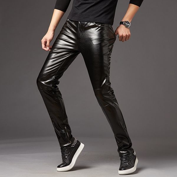 2019 spring new men's casual pu leather personality motorcycle clothing men's slim trousers hip hop ropa de hombre streetwear, Black
2019 spring new men's casual pu leather personality motorcycle clothing men's slim trousers hip hop ropa de hombre streetwear, Black