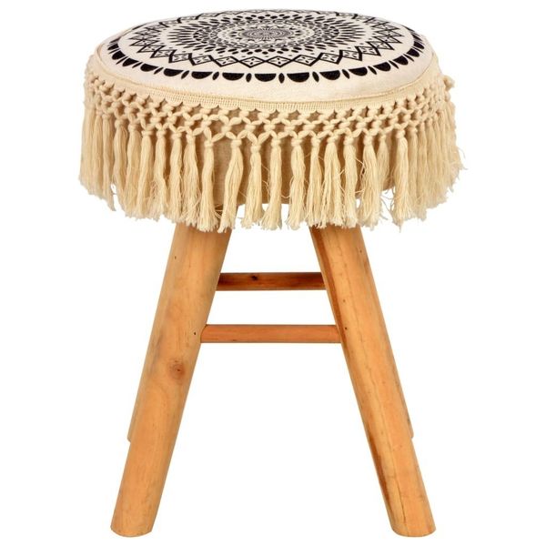 black and white fabric stool patio benches