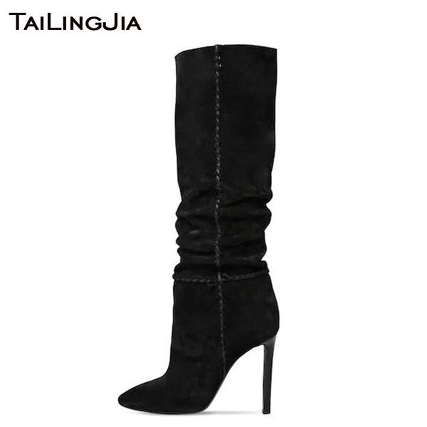black high heel women knee boots women faux suede keep warm winter plus size woman boots pointed toe special design handmade
black high heel women knee boots women faux suede keep warm winter plus size woman boots pointed toe special design handmade