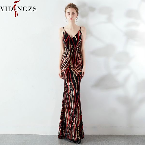 sequins evening dress yidingzs strap v-neck long evening party dress 2019, White;black
sequins evening dress yidingzs strap v-neck long evening party dress 2019, White;black