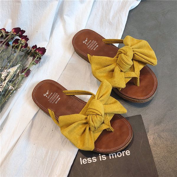 2020 new bow slippers female summer wear women's casual slippers flat sandals and students flip flops, Black
2020 new bow slippers female summer wear women's casual slippers flat sandals and students flip flops, Black