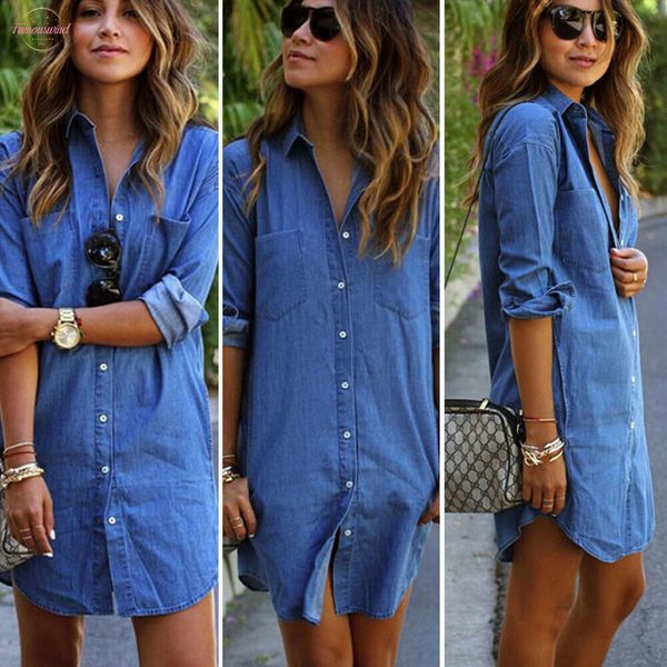 2020 new fashion women blue jeans denim t shirt long sleeve casual solid loose shirt pocket dress striped solid short dress, Black;gray
2020 new fashion women blue jeans denim t shirt long sleeve casual solid loose shirt pocket dress striped solid short dress, Black;gray