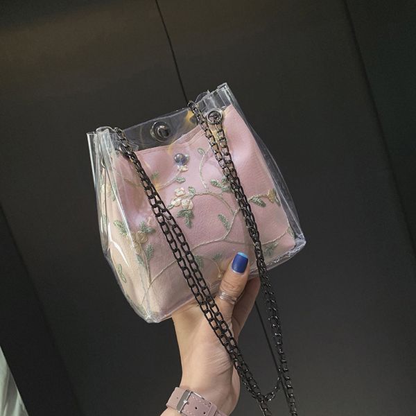 embroidered bucket women transparent bucket bag clear shoulder bag female chain crossbody messenger bags 2020 luxury handbag
embroidered bucket women transparent bucket bag clear shoulder bag female chain crossbody messenger bags 2020 luxury handbag