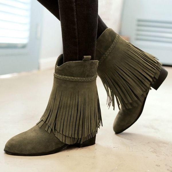 bohemia long tassel women's rome boots winter casual short boot girls stylish low heel suede shoes wild fringe mid-calf botas, Black
bohemia long tassel women's rome boots winter casual short boot girls stylish low heel suede shoes wild fringe mid-calf botas, Black