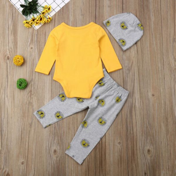 autumn kids baby boy cartoon lion print yellow long sleeve romper pants hat casual clothes, White
autumn kids baby boy cartoon lion print yellow long sleeve romper pants hat casual clothes, White