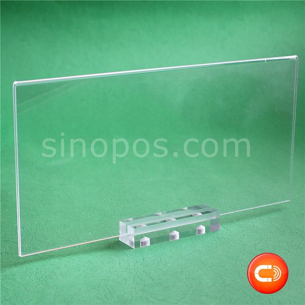magnetic base acrylic sign holder deskstand, clear plastic frame price tag card poster shelf table counter magnet displays
magnetic base acrylic sign holder deskstand, clear plastic frame price tag card poster shelf table counter magnet displays