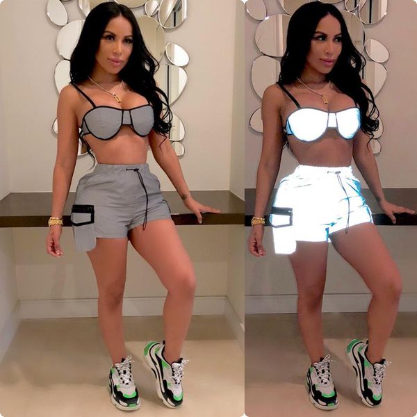 plus size s-3xl women hip hop reflective cool shorts elastic high waist drawstring with pocket shorts evening party wear, White;black
plus size s-3xl women hip hop reflective cool shorts elastic high waist drawstring with pocket shorts evening party wear, White;black