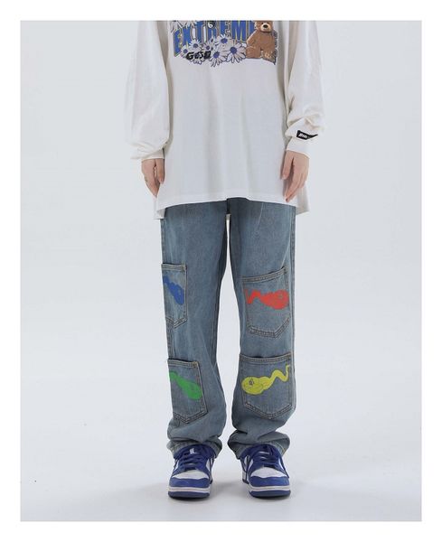 fashion casual multi-pocket printed denim blue jeans hip trousers hipster streetwear funny men pants hop male baggy nhitn, Black
fashion casual multi-pocket printed denim blue jeans hip trousers hipster streetwear funny men pants hop male baggy nhitn, Black