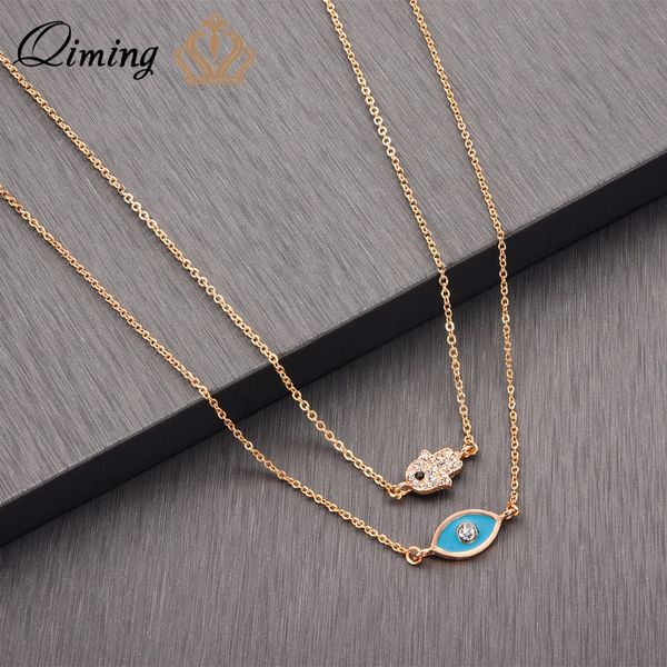 qiming blue green evil eye necklace layered tibetan jewelry accessories cz crystal hamsa hand pendant delicate necklace gift, Silver
qiming blue green evil eye necklace layered tibetan jewelry accessories cz crystal hamsa hand pendant delicate necklace gift, Silver