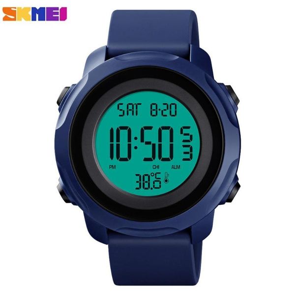 skmei 1682 5bar waterproof luminous male wristwatches temperature measurement sport watches men digital clock relogio masculino, Slivery;brown
