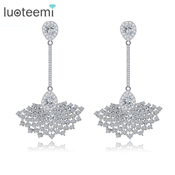 luoteemi fashion luxury white gold-color spanking pure zircon fan-shaped statement earrings for women wedding jewelry, Silver
luoteemi fashion luxury white gold-color spanking pure zircon fan-shaped statement earrings for women wedding jewelry, Silver