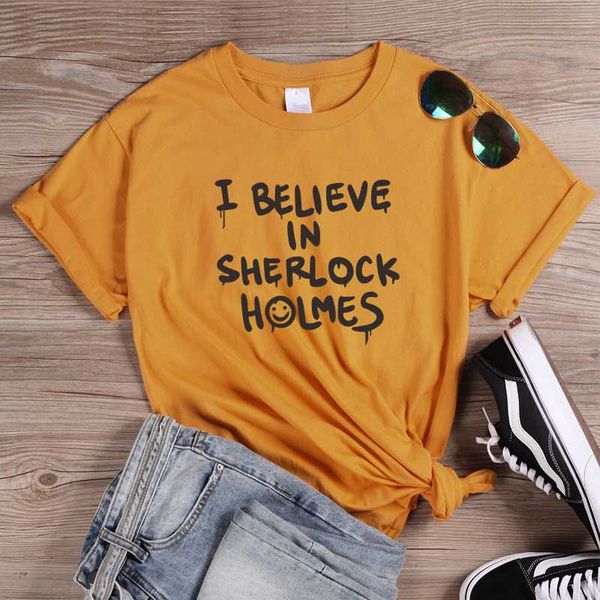 onseme punk style letters printed t shirts i believe in sherlock holmes letter t shirt female harajuku tees halloween, White
onseme punk style letters printed t shirts i believe in sherlock holmes letter t shirt female harajuku tees halloween, White