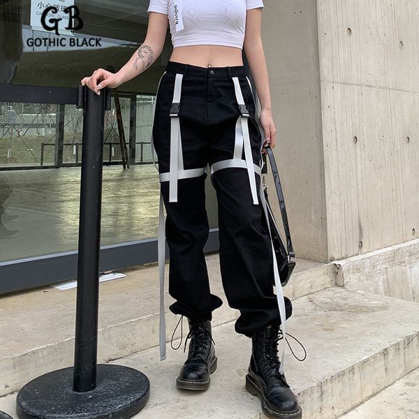 gothblack high waist loose sports pants for women gothic streetwear cross ribbon cargo pants female 2020 dark new trousers, Black;white
gothblack high waist loose sports pants for women gothic streetwear cross ribbon cargo pants female 2020 dark new trousers, Black;white