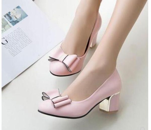2019 women's shoes in spring and autumn with new style high heel coarse heel round head bowknot @242, Black
2019 women's shoes in spring and autumn with new style high heel coarse heel round head bowknot @242, Black