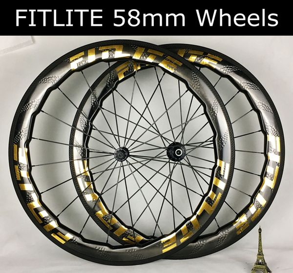 Tubele 58mm dimple carbon wheel et 700c road bike carbon wheel fitlite brand wheel
Tubele 58mm dimple carbon wheel et 700c road bike carbon wheel fitlite brand wheel