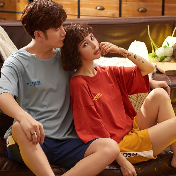 summer new couple pajamas cartoon printing homesuit sleepwear cotton short sleeve cute pajamas set lovers casual homewear, Black;red
summer new couple pajamas cartoon printing homesuit sleepwear cotton short sleeve cute pajamas set lovers casual homewear, Black;red