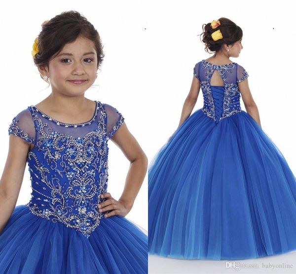 beaded crystals royal blue girls pageant dresses 2020 new sheer neck cap sleeve princess formal pageant party celebrity gowns for teens, White;red
beaded crystals royal blue girls pageant dresses 2020 new sheer neck cap sleeve princess formal pageant party celebrity gowns for teens, White;red
