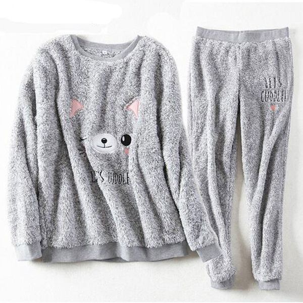 autumn and winter thick warm women pyjamas sets coral velvet suit flannel long sleeve female cartoon bear animal pajama sets, Blue;gray
autumn and winter thick warm women pyjamas sets coral velvet suit flannel long sleeve female cartoon bear animal pajama sets, Blue;gray