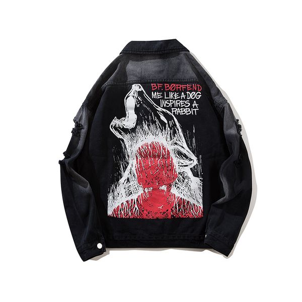denim jacket male loose printing and dyeing autumn japanese old hole windbreaker jeans jacket chaqueta hombre bomber, Black;brown
denim jacket male loose printing and dyeing autumn japanese old hole windbreaker jeans jacket chaqueta hombre bomber, Black;brown