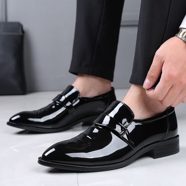 men's patent business shoes flat bottom footwear slip on patent loafer large size polished shoes bright color formal shoe z64, Black
men's patent business shoes flat bottom footwear slip on patent loafer large size polished shoes bright color formal shoe z64, Black