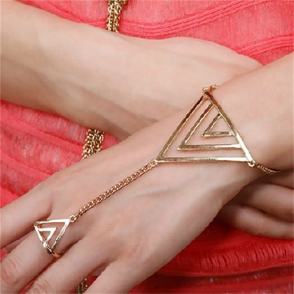 link, chain 2021 jewelry punk metal golden triangle ring one hand bracelets for women bracelet gifts, Black
link, chain 2021 jewelry punk metal golden triangle ring one hand bracelets for women bracelet gifts, Black