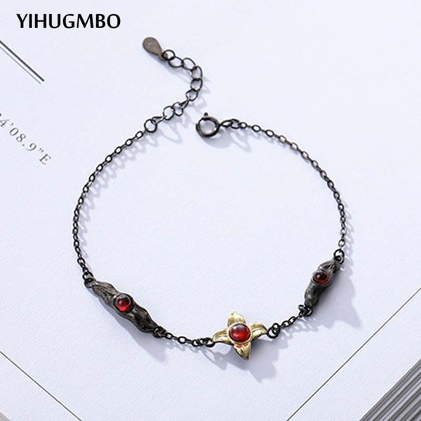 yihugmbo punk garnet party bracelets flowers wedding statement jewelry real 925 sterling silver chain bracelets for women gifts, Black
yihugmbo punk garnet party bracelets flowers wedding statement jewelry real 925 sterling silver chain bracelets for women gifts, Black