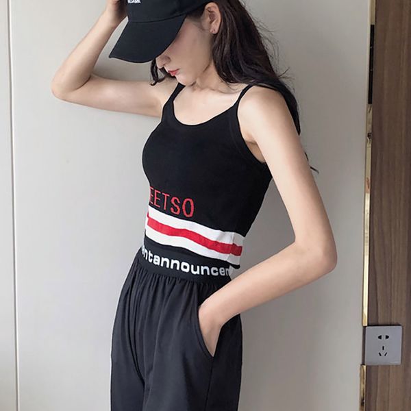 summer women's clothing ulzzang korean fashion striped letter print sleeveless short slimfemale knitting tank vest, White
summer women's clothing ulzzang korean fashion striped letter print sleeveless short slimfemale knitting tank vest, White