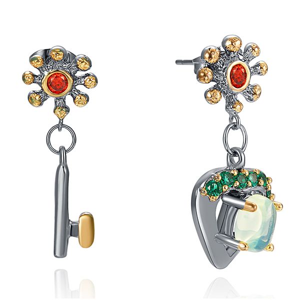 key and heart dangle earrings cute lovely jewellery promise statement jewelry unusual design earring for women, Silver
key and heart dangle earrings cute lovely jewellery promise statement jewelry unusual design earring for women, Silver