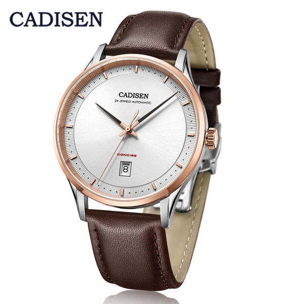 cadisen brand mechanical watch men automatic nh35a leather fashion business mechanical waterproof wrist watches reloj hombre, Slivery;brown
cadisen brand mechanical watch men automatic nh35a leather fashion business mechanical waterproof wrist watches reloj hombre, Slivery;brown