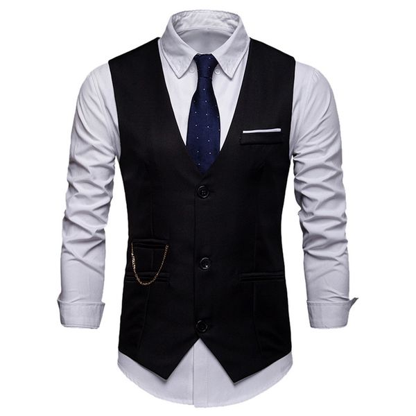 brand mens formal business suit vests 2019 new mens slim fit classic suit vest casual sleeveless waistcoat business blazers vest, Black;white
brand mens formal business suit vests 2019 new mens slim fit classic suit vest casual sleeveless waistcoat business blazers vest, Black;white