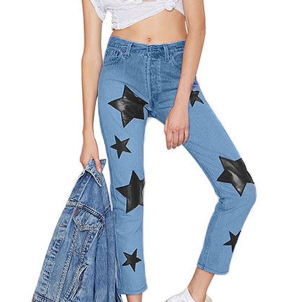 jeans woman star printed high waist denim cropped casual trousers skinny jeans long pants women clothes 2019, Blue
jeans woman star printed high waist denim cropped casual trousers skinny jeans long pants women clothes 2019, Blue