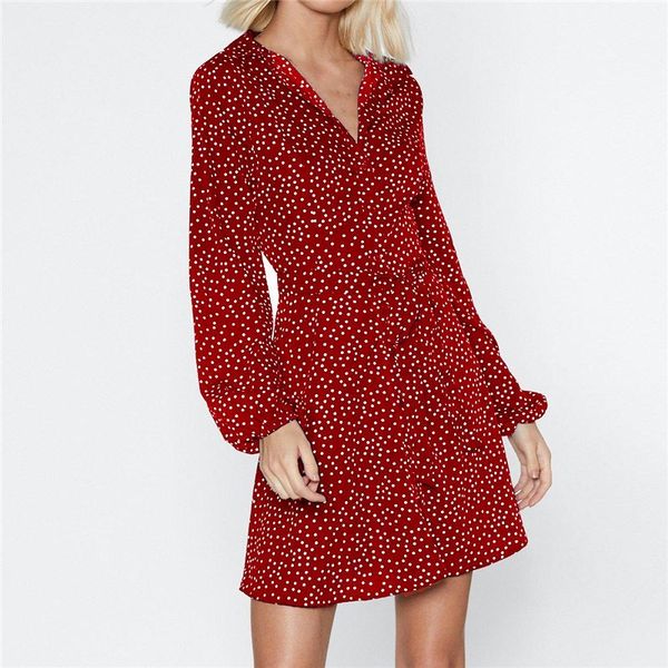 women deep v-neck puff sleeve mini dress a-line spring summer casual polka dot ruffles chiffon dresses, Black;gray
women deep v-neck puff sleeve mini dress a-line spring summer casual polka dot ruffles chiffon dresses, Black;gray