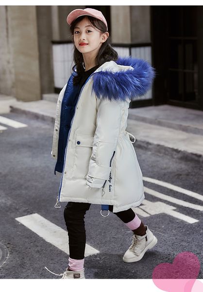 girl winter cotton-padded jacket children's fashion coat kids outerwear down jacket children clothing over the age of six, Blue;gray
girl winter cotton-padded jacket children's fashion coat kids outerwear down jacket children clothing over the age of six, Blue;gray