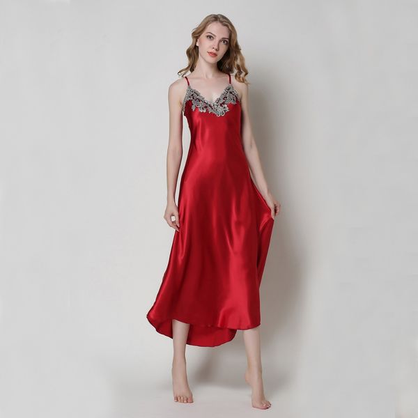 long mid-calf nightgown printed night dress loose sleeveless home wear soft spaghetti strap nightdress for women l xl, Black;red
long mid-calf nightgown printed night dress loose sleeveless home wear soft spaghetti strap nightdress for women l xl, Black;red