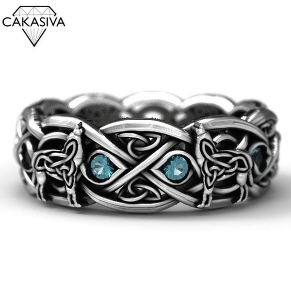 Celtic Wolf Zircon Ring Wolf Totem 925 Silver Dyed Black Ring Vintage Stone Thai Silver Ring
Celtic Wolf Zircon Ring Wolf Totem 925 Silver Dyed Black Ring Vintage Stone Thai Silver Ring