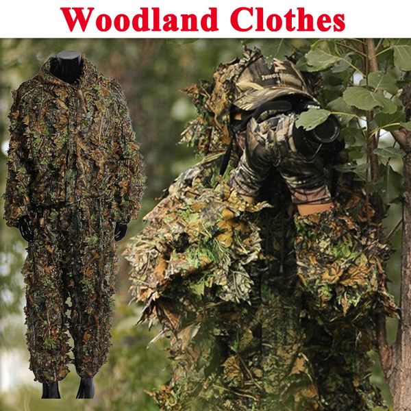 tactical 3d woodland ghillie suit camouflage hunting clothes paintball hidden clothes + pants, Camo
tactical 3d woodland ghillie suit camouflage hunting clothes paintball hidden clothes + pants, Camo