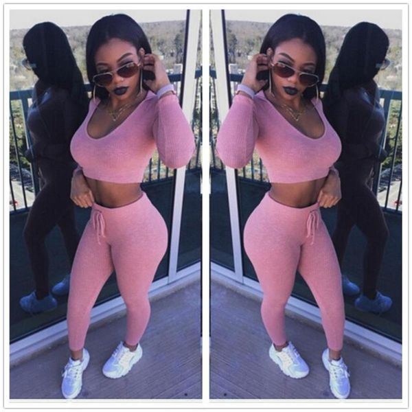 women's tracksuits 2021 spot the european and american fashion midriff pencil feet pants two-piece dress pure color knitted suits, Gray
women's tracksuits 2021 spot the european and american fashion midriff pencil feet pants two-piece dress pure color knitted suits, Gray