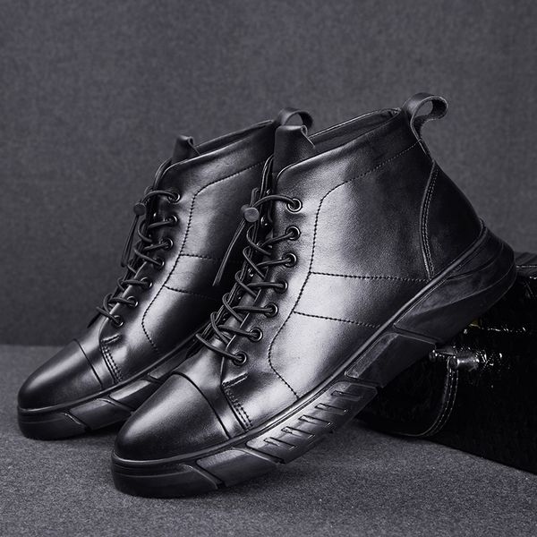men genuine leather boots outdoor fashion winter plusah warm warm cotton men ankle boots lace up shoes casual shoes o4, Black
men genuine leather boots outdoor fashion winter plusah warm warm cotton men ankle boots lace up shoes casual shoes o4, Black