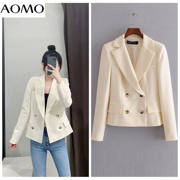 aomo women double-breasted white blazer female long sleeve elegant jacket office lady formal suits 3h487a, White;black
aomo women double-breasted white blazer female long sleeve elegant jacket office lady formal suits 3h487a, White;black