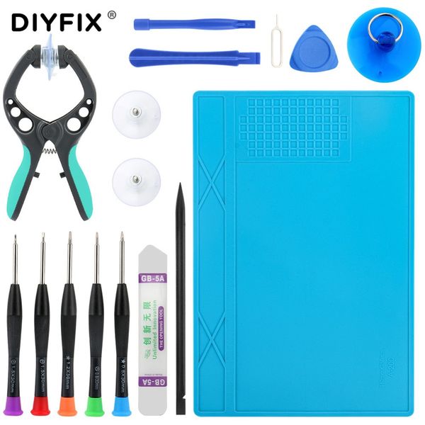 diyfix 14 in 1 phone opening screwdriver tool kit heat insulation silicone pad for bga soldering mobile phone repair tools set
diyfix 14 in 1 phone opening screwdriver tool kit heat insulation silicone pad for bga soldering mobile phone repair tools set